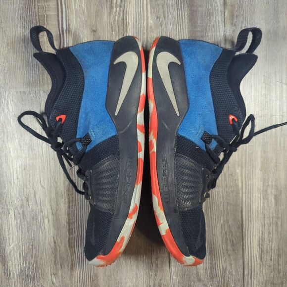 Nike Men's PG 2 Home AJ2039-400 Black Blue Basketball Shoes Sneakers Size 8 - Picture 10 of 13